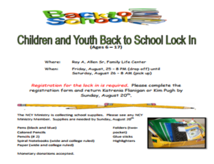 NCY Back to School Rally @ Roy A. Allen Sr. Family Life Center